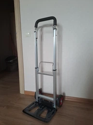 Складная двухколесная грузовая хозяйственная тележка Kraft&Dele KD3017 алюминиевый телега транспортная для перевозки грузов 90 кг на колесах 15 см резиновая ручка платформа 24 x 36 см