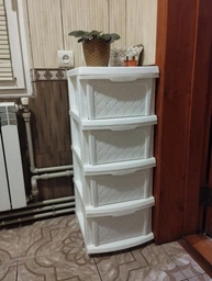 Комод пластиковий для дому на 4 ящики, "Компакт+", 34*40*86см, комод із пластику в кімнату Білий