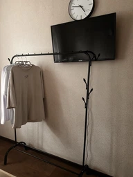 Стойка вешалка для одежды и обуви Loft Organizer TW-603 напольная стальная с полкой и 8 крючками Black фото от покупателей 7