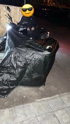 Захисний чохол для мотоцикла 195х103х90 см, Розмір XL, Водостійкий тент на мотоцикл, Моточохол з термостійкими панелями, Накидка на мотоцикл, Чорна (5913707770) фото від покупців 1