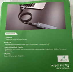 Кабель Type-c - Type-c Usb 4.0 Type-C Gen2 40Gbps 8K @ 60Hz 240W AV audio video 1м SmartGo Дата кабель фото від покупців 3