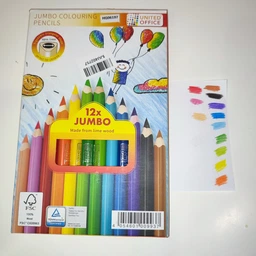 Набір кольорових олівців UNITED OFFICE JUMBO 12 шт 5,4 мм HG06197