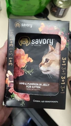 Промо набор упаковка влажного корма для котят Savory Kitten 3+1 ягненок с тыквой в желе 85 г х 4 шт. (2700000032824) фото от покупателей 1