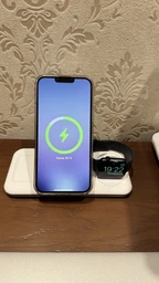 Беспроводная зарядная док станция LEXEGO MagSafe для Apple iPhone Apple Watch AirPods докстанция 3в1 для айфона смарт часов наушников зарядное устройство в комплекте White WCSV18-W фото от покупателей 2