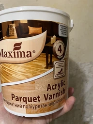 Лак паркетный полиуретан-акриловый Maxima Acrylic parquet varnish шелковисто-матовый 2.5л