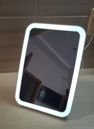 Дзеркало для макіяжу акумуляторне безпровідне 3 режими Smart LED Makeup Mirror косметичне настільне з LED підсвіткою у ванну кімнату біле