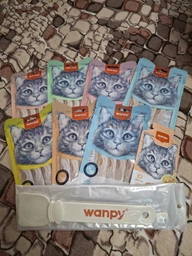 Набір рідких ласощів для котів Wanpy, асорті 8 смаків (40 стіків по 14 г)