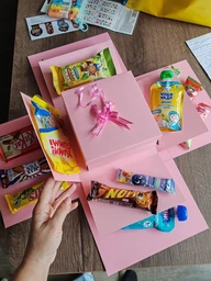Подарочная коробка сюрприз для подарков раскладушка набор 5 шт (без наполнения) розовый