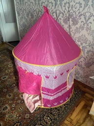 Игровая палатка домик для девочки Замок розовая