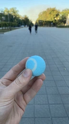 Умный мячик PetGravity для кота или мини-собаки, сам катится (голубой) фото от покупателей 10