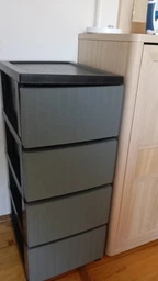 Комод пластиковый на 4 ящика R-Plastic РОТАНГ серо-черный