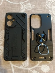 Чохол для телефона Tecno Camon 19 Pro (CI8n) броньований з магнітним кільцем-тримачем підставкою чорний