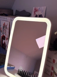 Дзеркало для макіяжу акумуляторне безпровідне 3 режими Smart LED Makeup Mirror косметичне настільне з LED підсвіткою у ванну кімнату біле