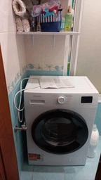 Стиральная машина Indesit фронтальная, 6кг, 1200, A+++, 44.6см, дисплей, пар, инвертор, люк черный, белый фото от покупателей 16