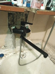 Cмеситель для ванной одноручный с длинным гусаком BRINEX 35W белый пластик BRIN35W005 фото от покупателей 4
