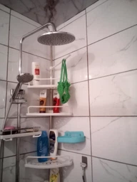 Кутова полиця для ванної Multi Corner Shelf з металу та пластику 2.6 метра 4 полиці регульована по висоті фото від покупців 1