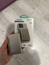 Magsafe магнитный беспроводной повербанк портативный для apple айфона iphone 12-17 тонкий MAGPRO slim QINETIQ Aluminium P10 10000 mah 20W магнитная беспроводная зарядка универсальная с быстрой проводной зарядкой Brown фото от покупателей 9