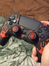 Якісний захисний силіконовий чохол Death Stranding (Black/Red) для геймпаду Sony DualSense PS5 + накладки на стіки [466129309]