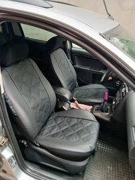 Авто чехлы из эко кожи Mitsubishi Colt (2002-2012) Pok-ter ELIT Premium с серой вставкой фото от покупателей 7