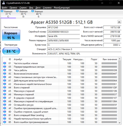 Накопичувач SSD 2.5" 512GB Apacer (AP512GAS350-1) фото від покупців 3