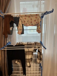 Сушарка для білизни для підлоги Garment Rack With Wheels TM-0035 на 20 кг 3 яруси на колесах фото від покупців 19