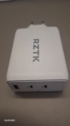 Сетевое зарядное устройство RZTK GaN2 100W USB-A (QC4.0) 2xUSB-C (PD3.0) + кабель USB-C 100W White фото от покупателей 16