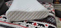 Ортопедическая подушка с эффектом памяти для сна Memory Foam. Эргономичная, двухуровневая, съемный чехол.