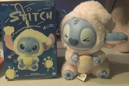 Детская мягкая игрушка сюрприз Лабубу Лило и Стич Labubu Lilo & Stitch плюшевая, брелок для ключей сумки портфеля для детей и взрослых 17 см