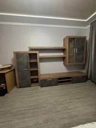 Стильная современная стенка в гостиную комнату зал стиль минимализм под тв телевизор из дсп стенки для зала гостиной комнаты Мебель Сервис Орлеанс 293х200х46см дуб табако-антрацит