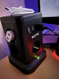 Универсальный сетевой удлинитель RZTK Tower Wireless + 3 USB-A + 1 USB-C Black (TWB7) 1.8 м фото от покупателей 9