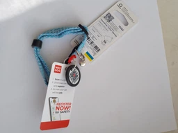Нашийник для котів з відновленої бавовни WAUCAT Re-cotton з QR паспортом, світловідбивний, пластикова пряжка, розмір XS, ширина 10 мм, довжина 20-30 см, блакитний