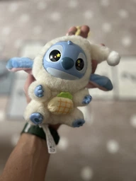 Детская мягкая игрушка сюрприз Лабубу Лило и Стич Labubu Lilo & Stitch плюшевая, брелок для ключей сумки портфеля для детей и взрослых 17 см
