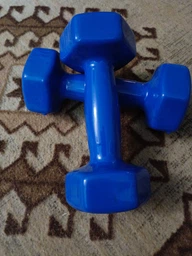 Гантель металева з вініловим покриттям 1 кг 1 шт Feel Fit синя