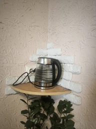 Электрочайник стеклянный с подсветкой 2л Top Kitchen 2400 Вт, стильный прозрачный чайник из рифленого термостойкого стекла, электрический дисковый чайник с LED подсветкой и быстрым нагревом воды TK-00239-Silver/Black фото от покупателей 5