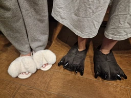 Капці з кігтями лапи кігурумі Kigurumi Кімнатні Чоловічий Чорний Плюшеві Тканинні 39-45 (3049/2) фото від покупців 1