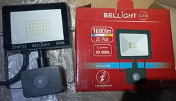 Прожектор світлодіодний Bellight 230V 20W 6500K з датчиком руху, LED прожектор IP65 для вулиці, двору, під’їзду, парку та фасадного освітлення