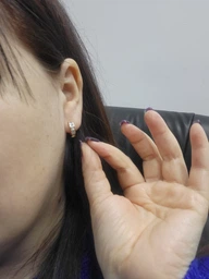 Серьги кольца с прозрачными камнями медицинская сталь позолота (x127-2)