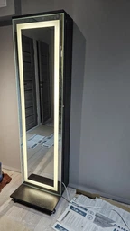 Висувне дзеркало в повний зріст з потаємними поличками та підсвіткою 187x50 Венге фото від покупців 1
