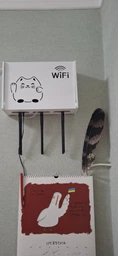 Настенная коробка для роутера Wi-Fi Полка 30*20,5*10 см Белая котик фото от покупателей 2