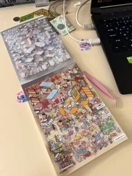 Великий набір 3D-наліпок DIY «Створи свою кімнату» Roombox антистрес, блокнот з наліпками, 19*14см, помаранчевий