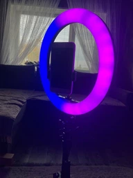 Світлодіодна лампа RZTK кільцева Spectra 36 RGB USB + штатив 2.1 м