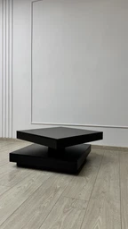 Стіл журнальний Blonski 700x700x335 мм з поворотним механізмом Чорний (43464)