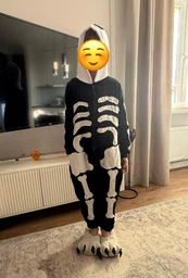 Пижама кигуруми Kigurumi для мальчика Скелет Черно-белый на рост 145 - 155 см (202242) фото от покупателей 1