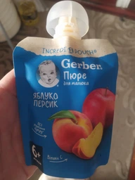 Дитяче пюре Gerber Яблуко та персик 90 г (7613036345460) фото від покупців 18
