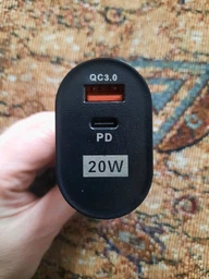 Сетевое зарядное устройство для телефона QC3.0/PD3.0 20W 1xUSB + Type-C быстрая зарядка смартфона USLION UC6991 (BK-384) Black фото от покупателей 1