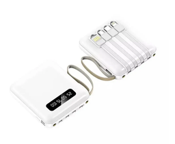 УМБ Павербанк 20000 mAh з LCD дисплеєм + LED ліхтар Power Bank HY-C40 зі швидкою зарядкою білий+ Вбудований кабель-адаптер 4 в 1 фото від покупців 3