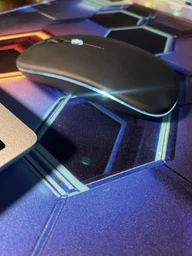 Беспроводная бесшумная аккумуляторная мышка с RGB подсветкой 1600DP Bluetooth 5.2 + 2.4 GHz тихая для ноутбуков пк планшетов плоская Slim фото от покупателей 6