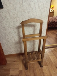 Вішалка, стійка для одягу з поличкою VD, колір світлий венге фото від покупців 4