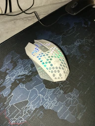 Игровая мышка беспроводная геймерская аккумуляторная Honeycomb RGB 1600DPI подсветка (белая) фото от покупателей 2