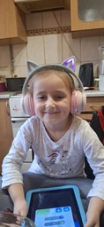 Беспроводные наушники Onvex BT612I с кошачьими ушками, RGB-подсветкой, Bluetooth 5.3, FM-радио, MicroSD, AUX, складные Blue-Pink фото от покупателей 8